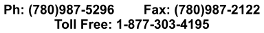 Ph: (780)987-5296        Fax: (780)987-2122 Toll Free: 1-877-303-4195